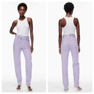 Agolde Criss Cross Waist Lavender Purple High-Waisted Jeans Size 28